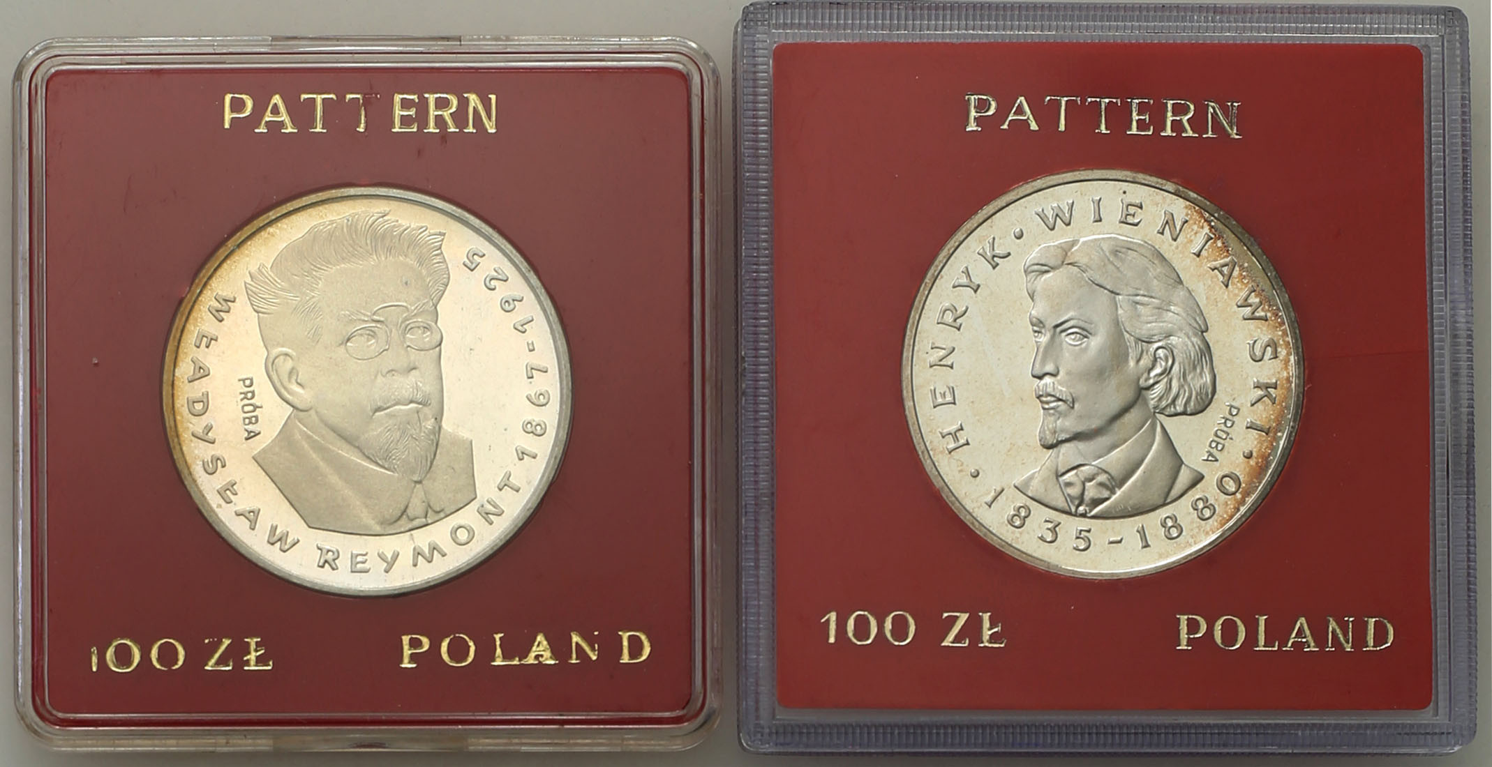 PRL. PRÓBA Srebro 100 złotych 1977-1979, zestaw 2 monet